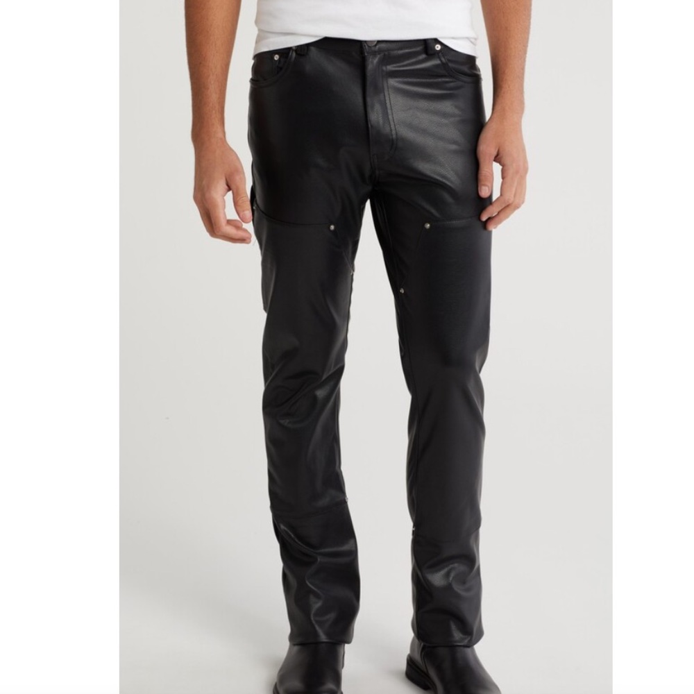 NWT American stitch leather brown carpenter pants